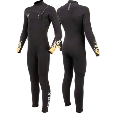 BoysHighSeasFire3-2FullChestZip Combinaison Surf Kid
