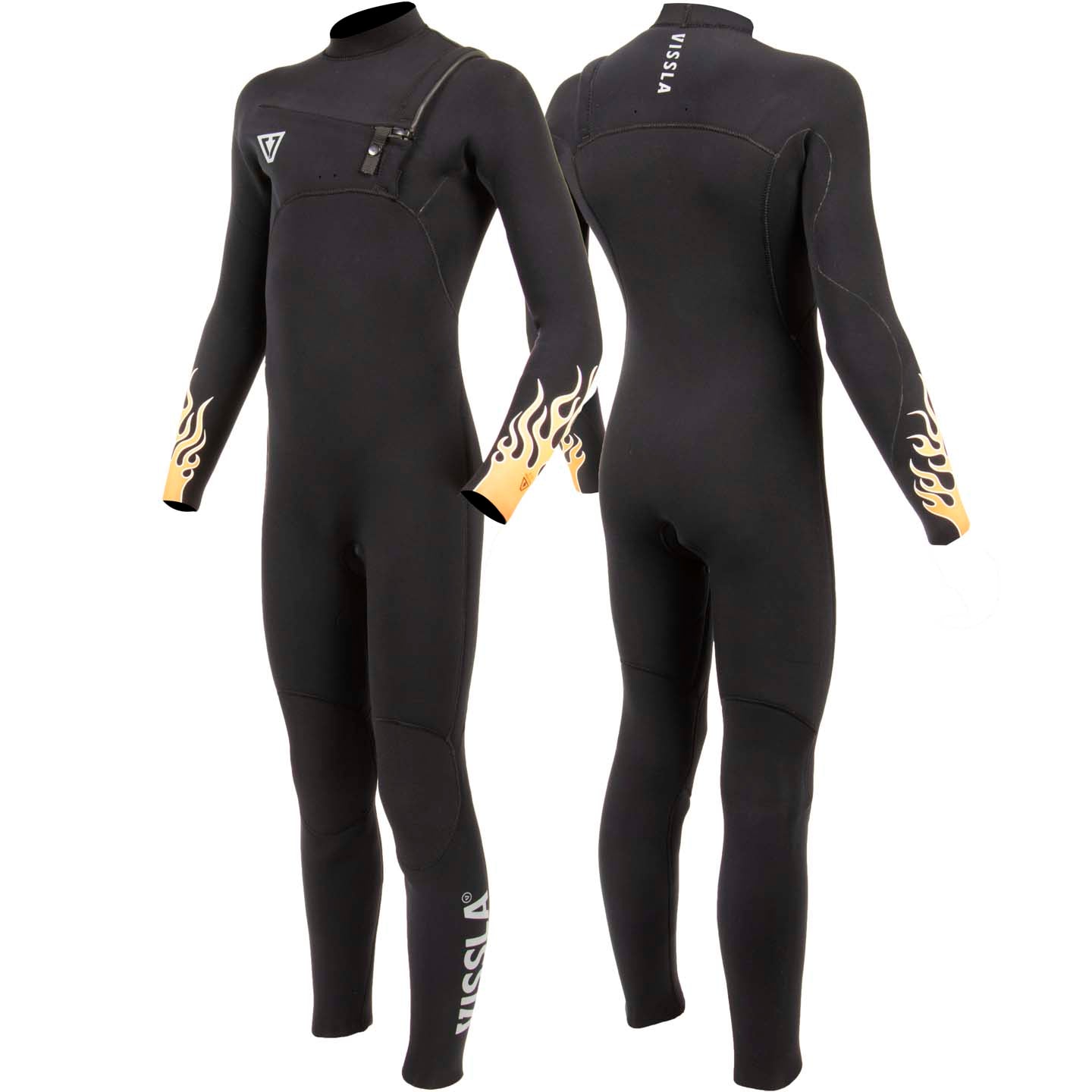 BoysHighSeasFire3-2FullChestZip Combinaison Surf Kid